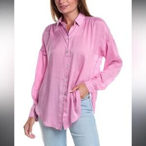 Bella Dahl Flowy Purple Beach Button down Shirt sz XS